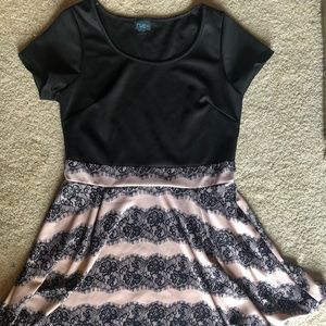 Black & Pink Mid Length Dress